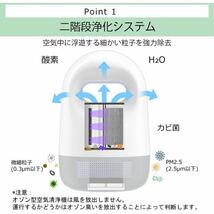 脱臭機 オゾン発生器 強力消臭 小型 静音 USB充電式 オゾン脱臭機 ペット 車載用 ミニ空気清浄機 卓上 脱臭 タバコ対策 花粉 ほこり除去_画像3