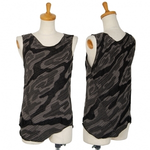  Jurgen Lehl JURGEN LEHL camouflage braided round tank top gray black M [ lady's ]