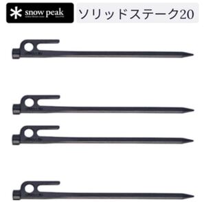 即納【新品/未使用】 *スノーピーク* ソリッドステーク20 x 4本 R-102 雪峰祭 キャンプ スチールペグ送料無料