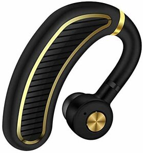 ブラックゴールド 【2020 Bluetoothワイヤレス イヤホン 日本語音声ヘッドセットV4.1片耳 バッテリー 長持ちイヤホン 30時間通話可能
