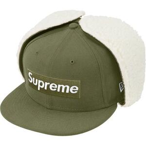 海外限定サイズ supreme 21AW earflap new era シュプリーム イヤーフラップ OLIVE 3/4