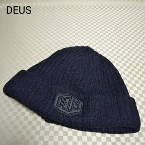 デウスエクスマキナ☆ニットキャップ ワッチキャップ ビーニー ニット帽 無地 紺
