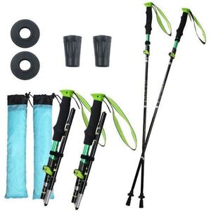 トレッキングポール トレッキングステッキ 登山ストック グリーン