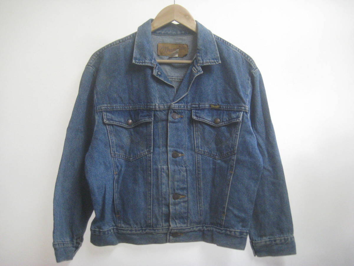 希少USA製 80s Wrangler Gジャン ワッペンカスタム 白三角タグ-