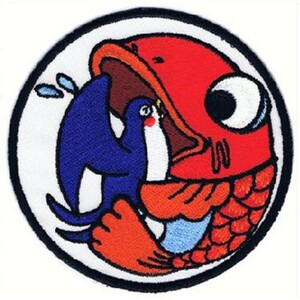 広島カープ 刺繍ワッペン 呑み鯉×燕 (NK-0007) カープユニフォーム CARP 広島東洋カープ カープ女子 応援歌 刺繍 メール便 アイロン接着
