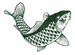 広島カープ 刺繍ワッペン 鯉 グリーンラメ (K-0014) カープユニフォーム CARP 広島東洋カープ カープ女子 応援歌 刺繍 メール便 アイロン