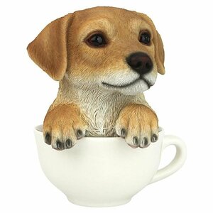 パプチーノ 子犬 コレクタブル・ドッグ：イエローのラブラドール・レトリバー彫像 彫刻置物/テーブル キッチン（輸入品）