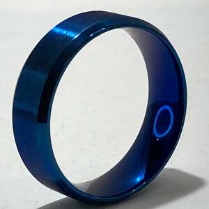 a06360Rockyu ファッショアクセサリー リング メンズ ブルー シンプル チタン 指輪 内径約23㎜【アウトレット】