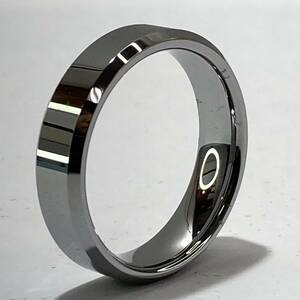 a06378Rockyu 指輪 メンズ シルバー タングステンリング 平打ち 人気 指輪 銀色 内径約22㎜【アウトレット】
