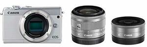 Canon ミラーレス一眼カメラ EOS M100 ダブルレンズキット ホワイト EOSM10(未使用品)