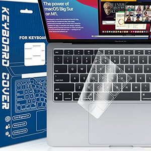 【2020年11月発売 M1チップ 搭載 モデル】Macbook Air 13 2020 用 キーボードカバー 対応 A2337/A2179 (US) 英語配列 保護極薄 高い透明感