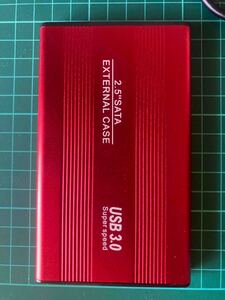 外付けポータブルHDD USB3.0 赤 500GB ケース付き 大容量7