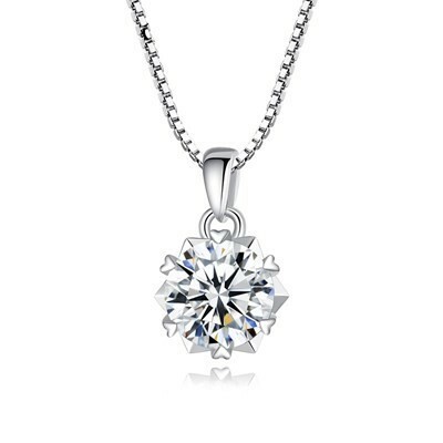 ネックレス S925 純銀 ダイヤモンド モアサナイト シルバー チェーン #C965-2