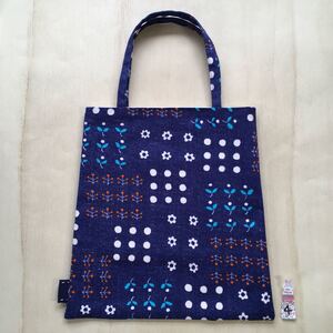 ハンドメイド ミニトートバッグ 内ポケット付き ぺたんこミニバッグ