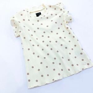 [ new goods unused ]coto cottekotokoto80. tops . shop Takara ya dot eggshell white frill lovely 