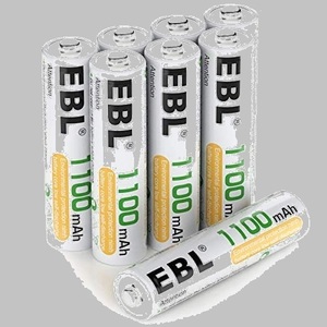 新品未使用 単4電池 EBL 4-M8 単四電池 充電池 充電式電池 1100mAhニッケル水素充電式電池、収納ケ-ス付き8パック
