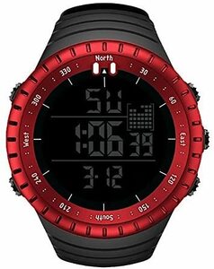 ★色:レッド★ Senorsスポーツ腕時計 メンズデジタル時計電子LEDファッションアウトドアカジュアル防水腕時計 (レッド)