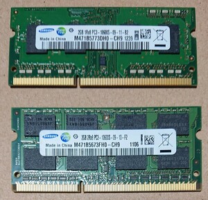 Samsung PC3-10600(DDR3-1333) SO-DIMM 2GB×2枚 計4GB