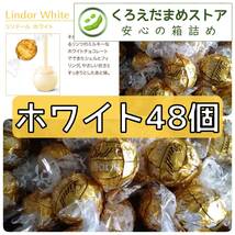 【箱詰・スピード発送】W48 ホワイト 48個 リンツ リンドール チョコレート ジップ袋詰 ダンボール箱梱包 送料無料 くろえだまめ_画像1