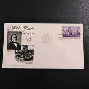 ◎アメリカ初日カバー！America First days Issue 1954　Nebraska Territory centennial 　　　送料84円