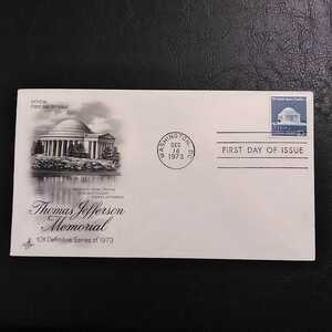 ★アメリカ初日カバー！America First days Issue1973年　thomas jefferson memorial 　　　送料84円