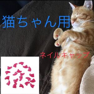 猫 ネイル 爪 カバー キャップ 爪とぎ防止 新品未使用 ピンク 桃色
