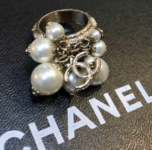 CHANEL Chanel кольцо кольцо поддельный жемчуг здесь Mark 11A