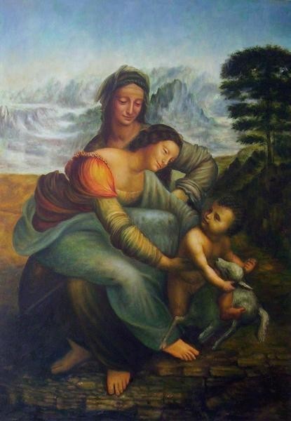 特价油画：达芬奇的杰作, 圣母子与圣安妮 MA267, 绘画, 油画, 肖像