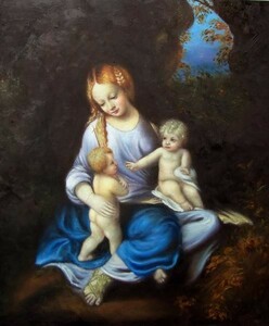 Art hand Auction Obra maestra de pintura al óleo a precio especial de Correggio_Madonna y el Niño con San Juan Bautista MA668, Cuadro, Pintura al óleo, Retratos