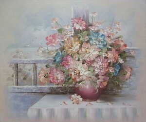 Art hand Auction 特価油絵 花瓶の花 MA2873-2, 絵画, 油彩, 自然, 風景画