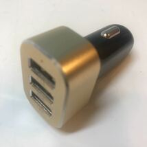 【中古・動作確認済】シガーソケット → USB出力×3系統 ★ケーブルは付属せず。　自動車内での充電に。_画像1