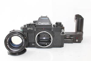 ☆良品☆キャノン CANON (C9634) F-1 ・・FD 50mmF1.4レンズ セット AE power windar 付き 動作確認済