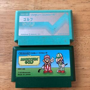 ゴルフ&マリオオープンゴルフ☆ファミコンソフト2点セット☆レトロ中古品