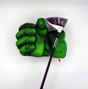Mz1021:グリーンハンドゴルフドライバーヘッドカバー ウッドゴルフカバー ゴルフクラブアクセサリー 緑色の手のケース袋【1円スタート】