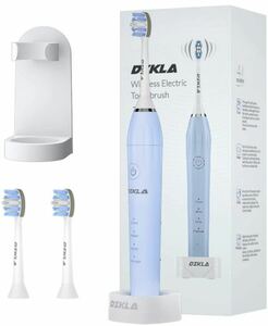 電動歯ブラシ IPX7防水　USB充電 替えブラシ2本（ ブルー ）