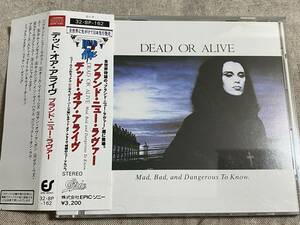 [80s POPS] DEAD OR ALIVE - MAD, BAD, AND DANGEROUS TO KNOW 国内初版 日本盤 32・8P 税表記なし3200円盤 帯付 廃盤 レア盤