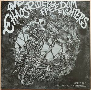 【スウェーデン＋インドネシア産クラストコアスプリット/希少パープル盤】 CRUTCHES / KONTRASOSIAL「Chaos Riders, Freedom Fighters」