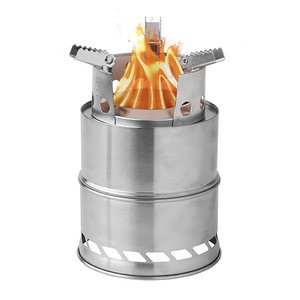 ウッドストーブ キャンプストーブ 焚き火コンロ 燃焼効率が大幅に向上 二次燃焼 組み立て式 小型 コンパクト 収納袋付 ゴトク付き HIK650G