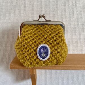 がま口ポーチイエロー【ハンドメイド】