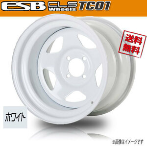 ホイール新品 4本セット ESB CLS TC-01 ホワイト 深リム鉄チン 15インチ 4H100 7J+35 73.1 送料無料