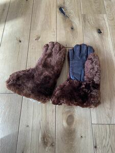  ultra rare!! CC41 England made 40's Vintage Grizzly glove gloves bear glove 40 period fur glove 0 bear Jean fmi couch da