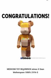 MEDICOM TOY BE@RBRICK atmos X Sean Wotherspoon 1000% 21FA-S