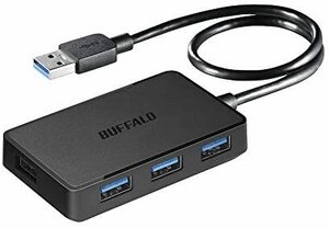 BUFFALO PS4対応 USB3.0 バスパワー 4ポートハブ ブラック 設計 マグネット付き BSH4U305U3BK 【Windows/Mac/PS3対応】