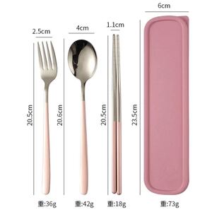 ピンクxシルバー1点カトラリーセット カトラリー韓国人気 カトラリーキッチン用品 スプーン フォーク 箸