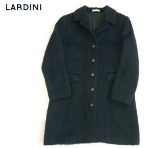 ラルディーニ LARDINI アルパカ ウール混 シングル チェスターコート サイズ38 リデア国内正規品 モヘア ネイビー