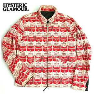 超稀少 HYSTERIC GLAMOUR ヒステリックグラマー アンディウォーホル キャンベルスープ総柄コットンリバーシブルナイロンジャケット S 美品