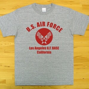 U.S. AIR FORCE 杢グレー 5.6oz 半袖Tシャツ 赤 S ミリタリー エアフォース アメリカ空軍の画像1