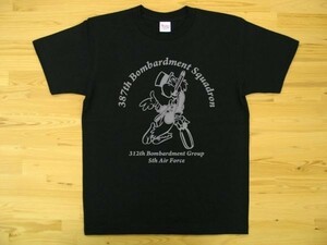 387th Bombardment Squadron 黒 5.6oz 半袖Tシャツ グレー XL ミリタリー 5th air force 312th bomb group オウム