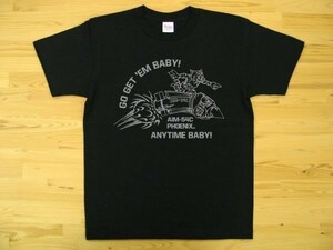 AIM-54 フェニックス 黒 5.6oz 半袖Tシャツ グレー L ミリタリー F-14 トムキャット ミサイル