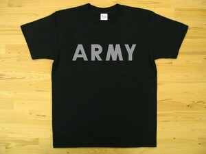 ARMY 黒 5.6oz 半袖Tシャツ グレー XXL 大きいサイズ ミリタリー ロゴ アーミー 陸軍